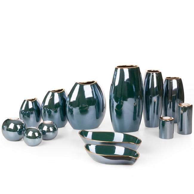 Patera dekoracyjna Amora 31 x 17 x 5 cm zielona