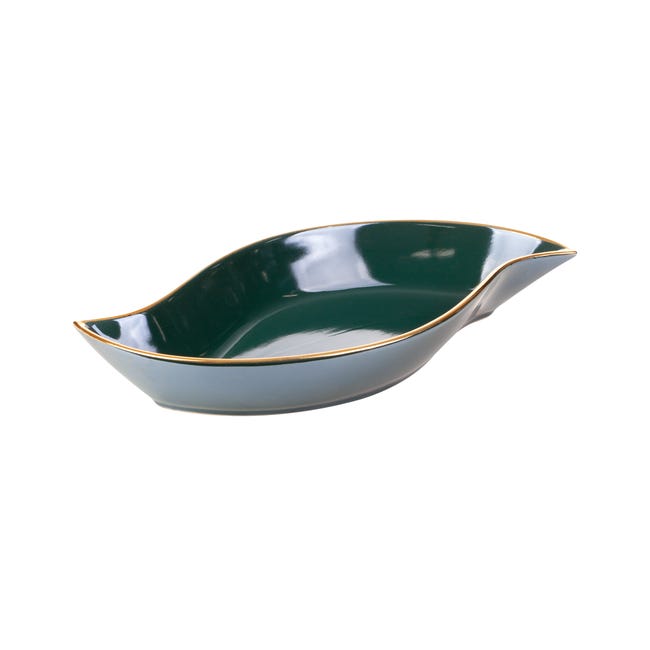 Patera dekoracyjna Amora 31 x 17 x 5 cm zielona