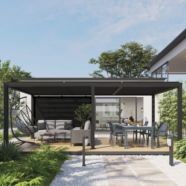 Pawilon ogrodowy pergola Clima 614x313x230 cm antracytowy Naterial
