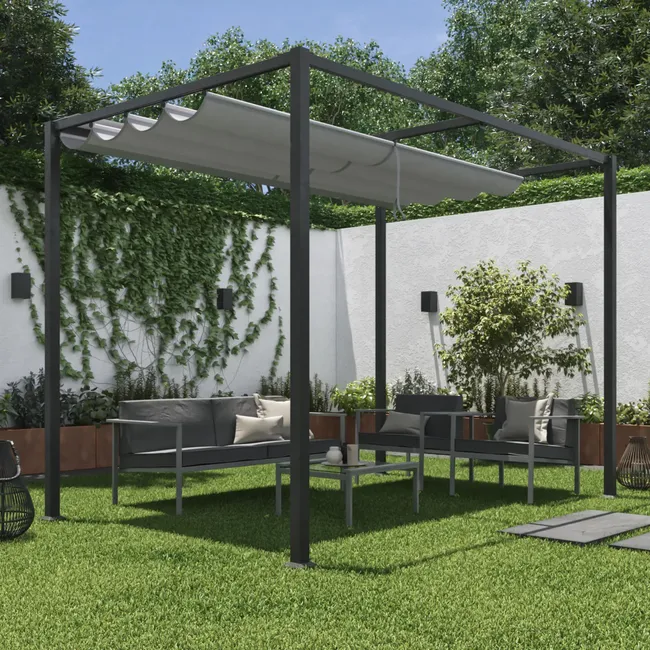 Pawilon ogrodowy pergola Horali 297x187x223 cm szary Naterial