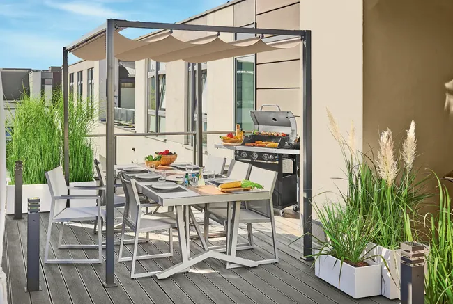 Pawilon ogrodowy pergola Horali 297x187x223 cm szary Naterial