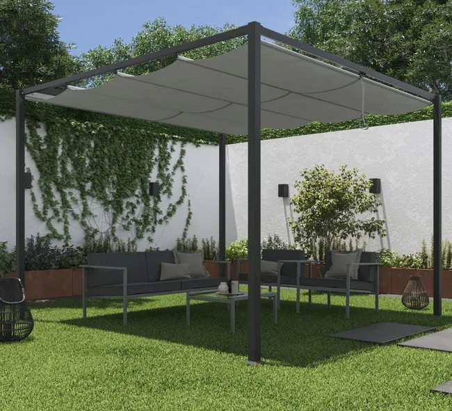 Pawilon ogrodowy pergola Horali 297x297x223 cm szary Naterial