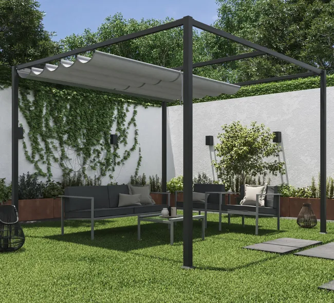 Pawilon ogrodowy pergola Horali 297x297x223 cm szary Naterial