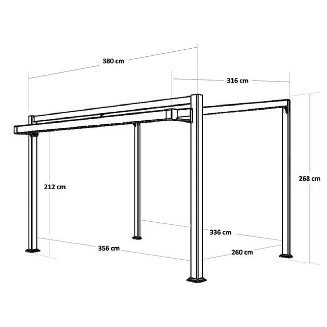 Pawilon ogrodowy pergola Odyssea 380x319x267 cm biały Naterial