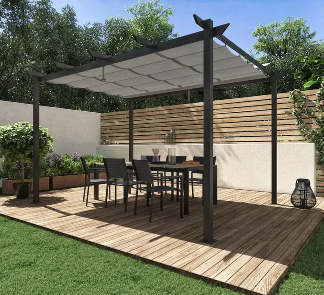 Pawilon ogrodowy pergola Omega 400x285x258 cm antracytowy Naterial