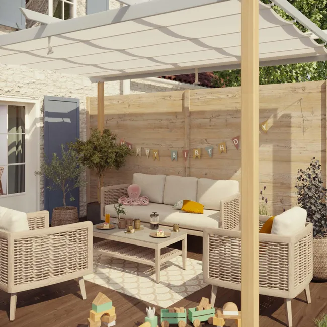Pawilon ogrodowy pergola Omega 400x285x258 cm beżowy Naterial