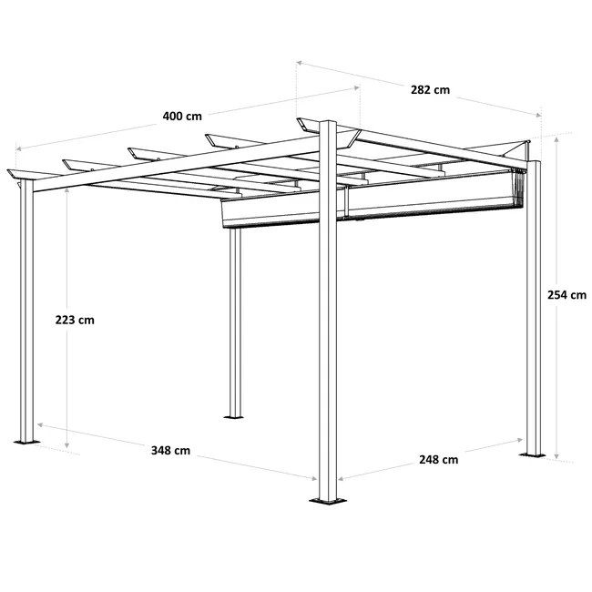 Pawilon ogrodowy pergola Omega 400x285x258 cm biały Naterial