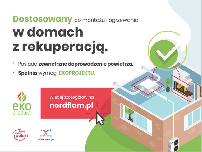Piec kominkowy Moven 5 kW Nordflam