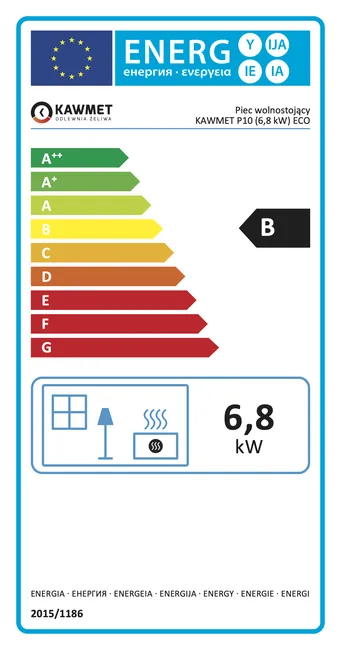 Piec kominkowy P10 eko 6.8 kW Kawmet