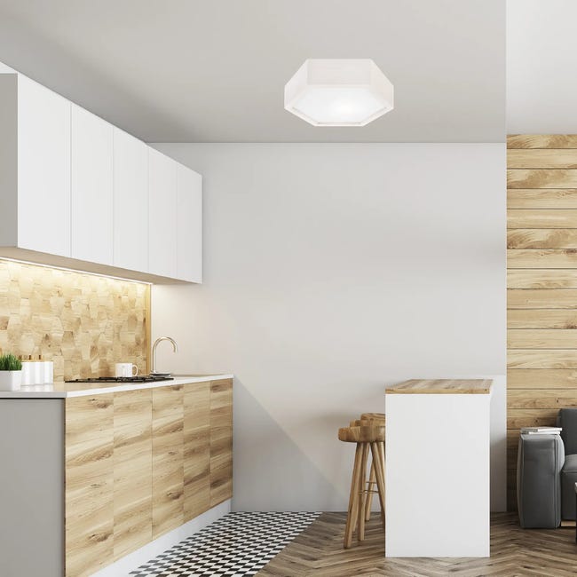 Plafon 32 cm biały E27 Lamkur