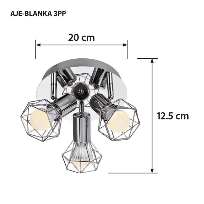 Plafon AJE-BLANKA 3 srebrny E14 ACTIVEJET