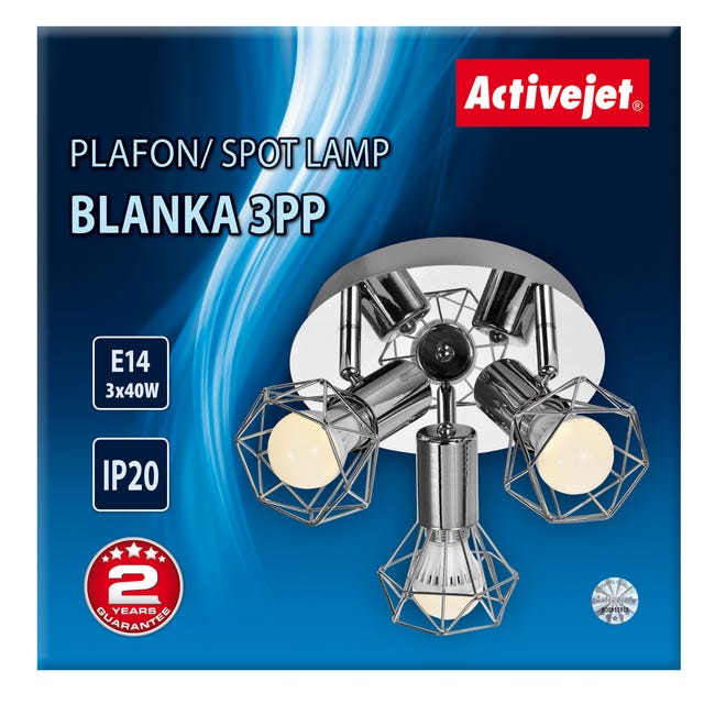 Plafon AJE-BLANKA 3 srebrny E14 ACTIVEJET