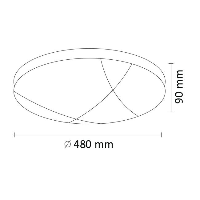 Plafon Atlas 50 cm biały z pilotem LED Polux