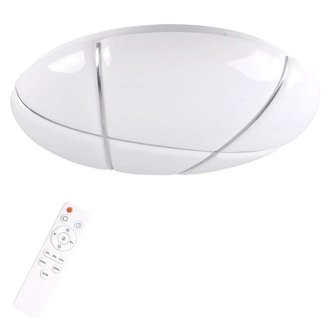 Plafon Atlas 50 cm biały z pilotem LED Polux