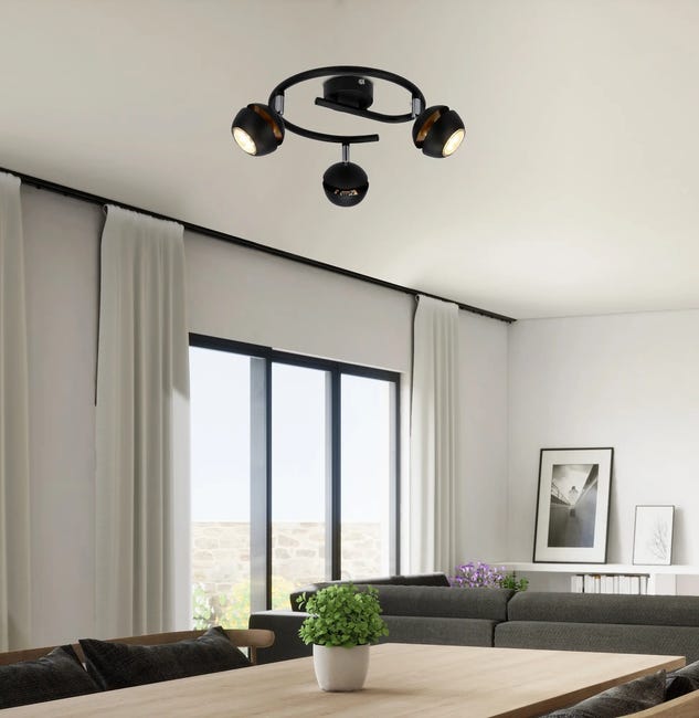 Plafon Boni czarny 3 x GU10 Candellux