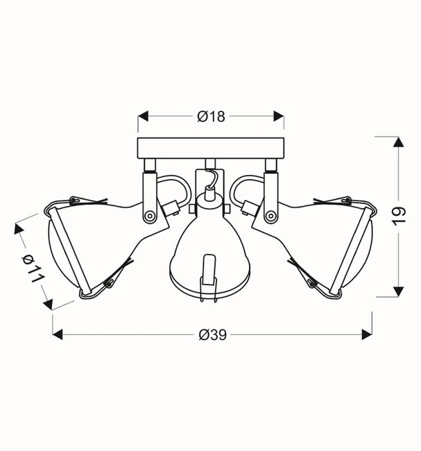 Plafon Crodo szary 3 x E14 Candellux