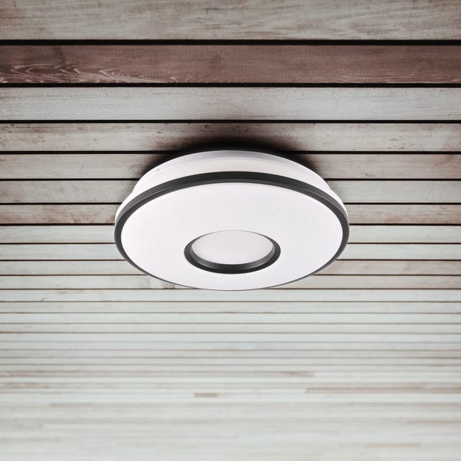 Plafon Detroit czarno-biały 33 cm IP44 LED