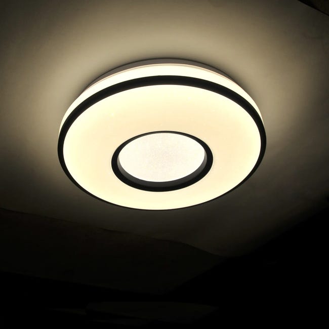 Plafon Detroit czarno-biały 33 cm IP44 LED