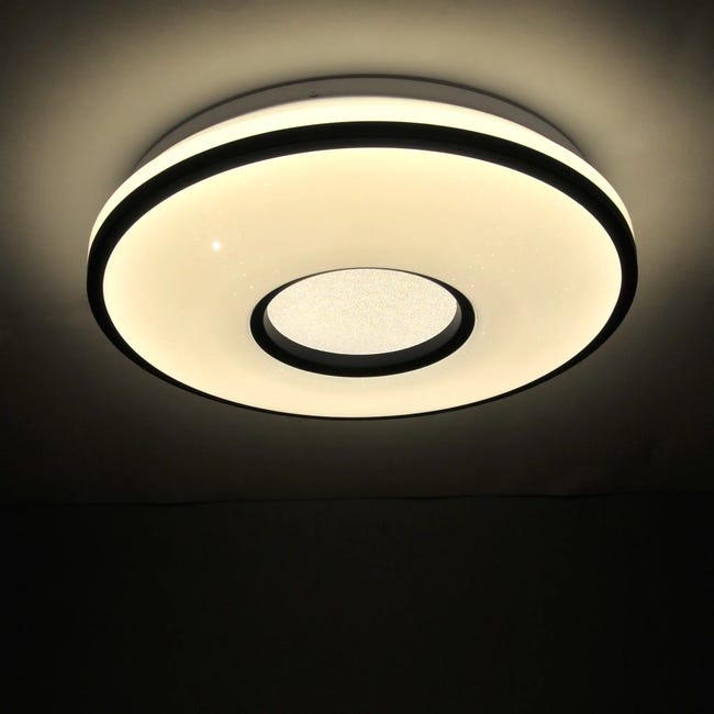 Plafon Detroit czarno-biały 39 cm IP44 LED