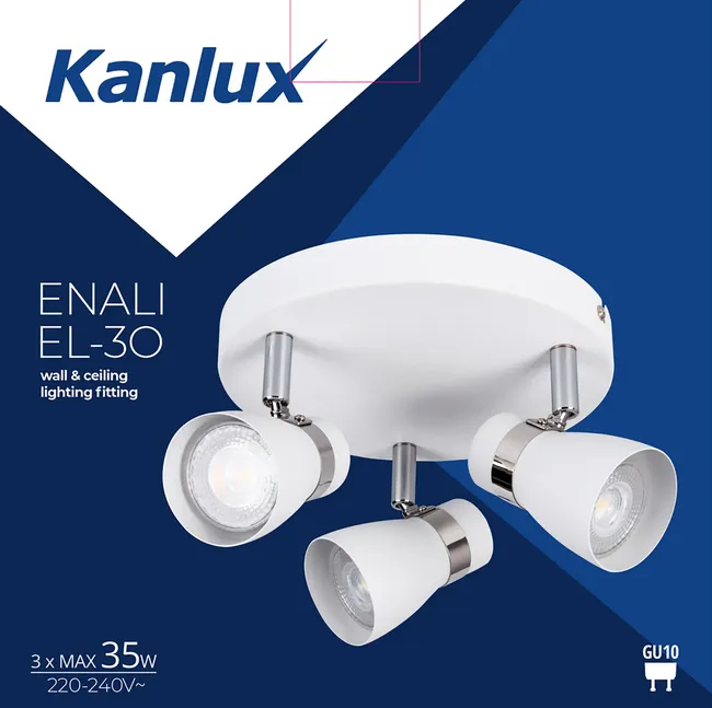 Plafon Enali biały 3 x GU10 Kanlux