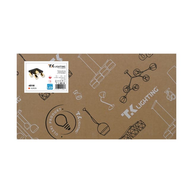 Plafon Huron złoty 4 x GU10 Tk Lighting