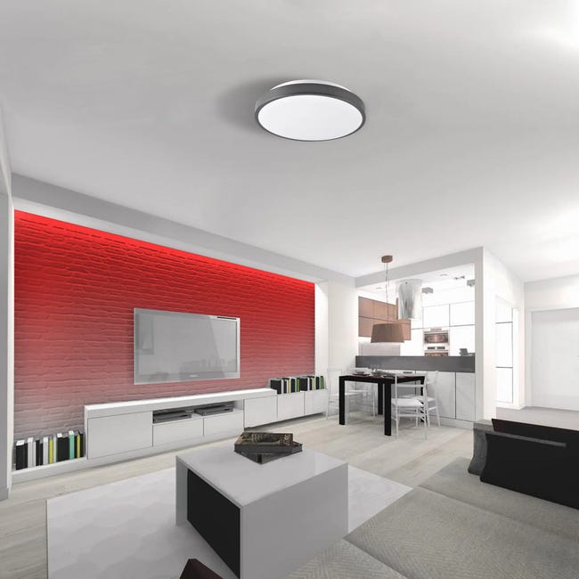 Plafon Kern 30 cm czarny LED Polux