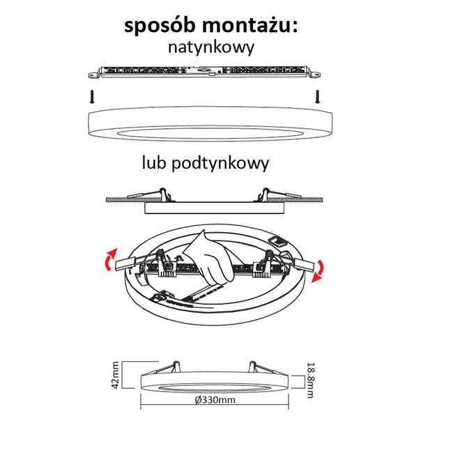 Plafon LED YORK IP20 2000 lm biały LED LIGHT PRESTIGE