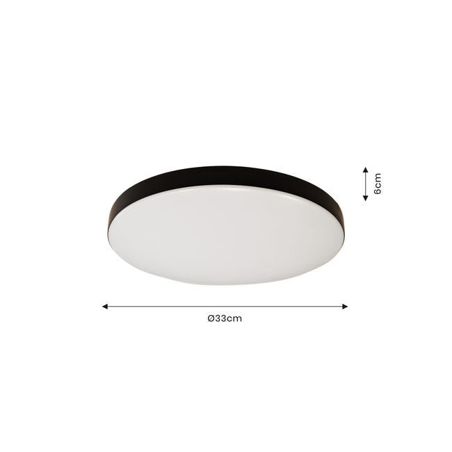 Plafon Maya IP44 33 cm czarny 1275 lm LED Eko-Light