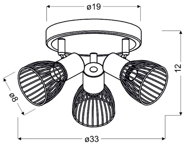 Plafon Modo szary 3 x E14 Candellux
