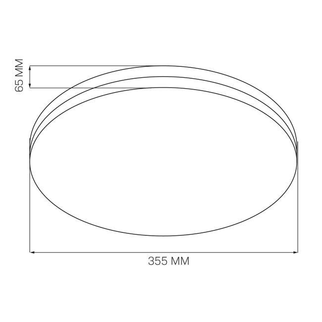Plafon Moon czarny 35 cm IP44 LED