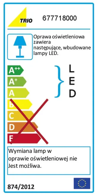 Plafon NAGANO z pilotem 79 cm biały LED TRIO