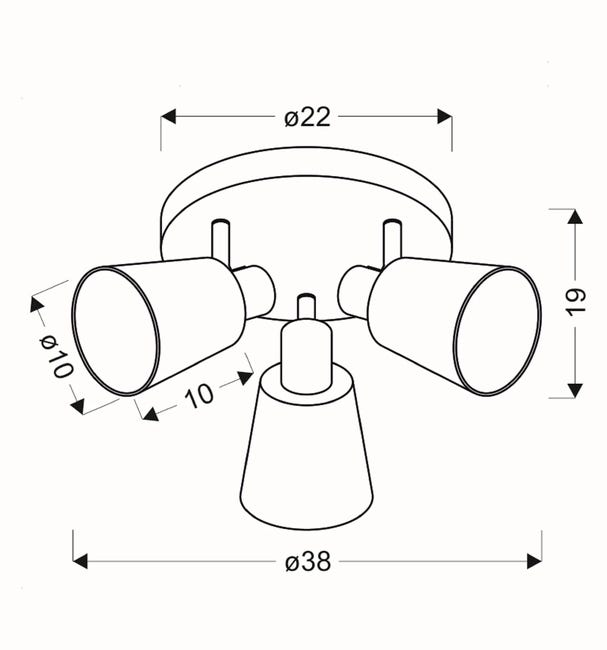 Plafon Pin srebrny 3 x E14 Candellux