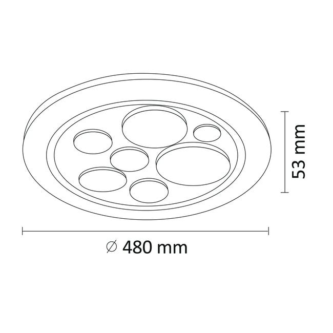 Plafon Planety 50 cm biały z pilotem LED Polux