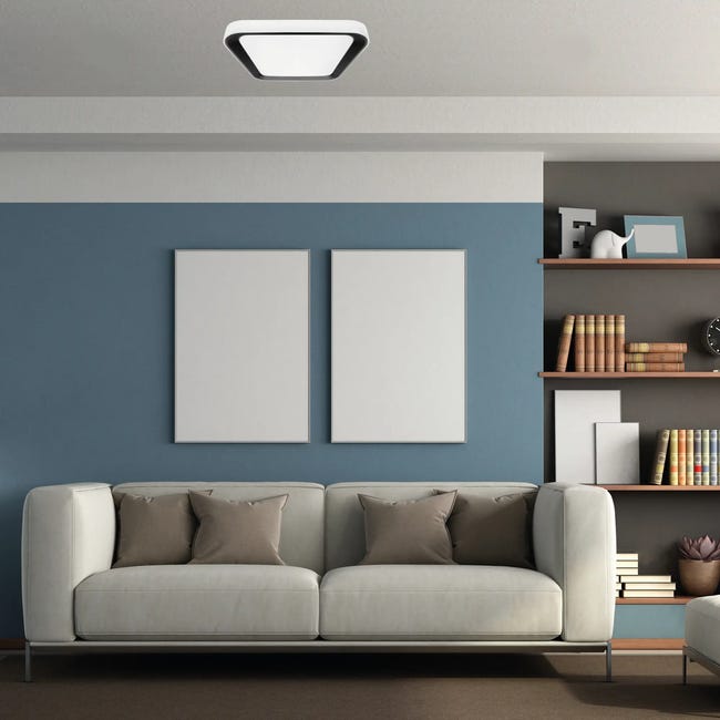 Plafon Quadro z pilotem 40 cm czarny 4000 lm LED Eko-Light