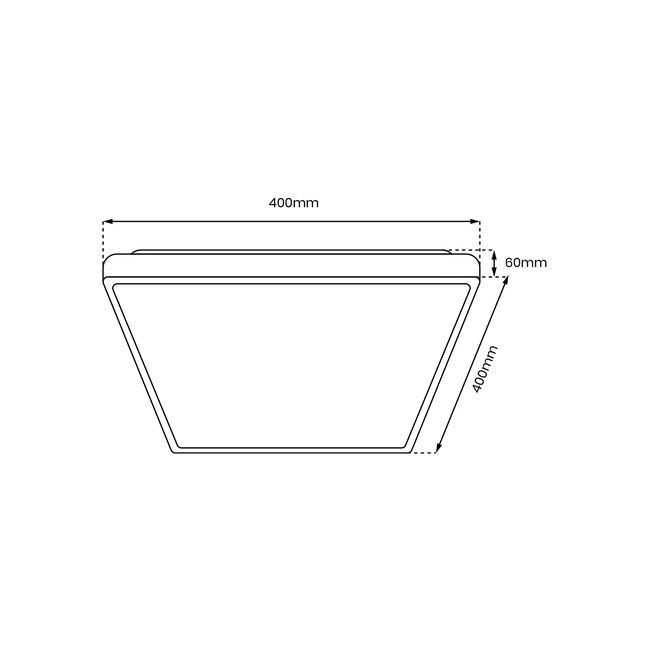Plafon Quadro z pilotem 40 cm czarny 4000 lm LED Eko-Light