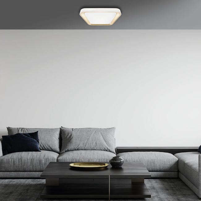 Plafon Quadro z pilotem 40 cm złoty 4000 lm LED Eko-Light