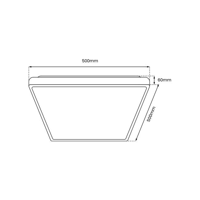 Plafon Quadro z pilotem 50 cm biały 7000 lm LED Eko-Light