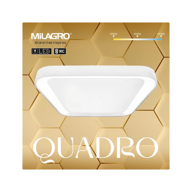 Plafon Quadro z pilotem 50 cm biały 7000 lm LED Eko-Light