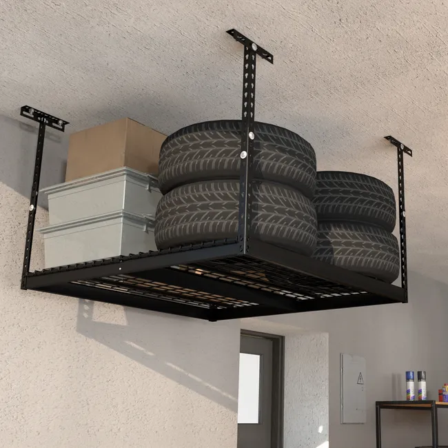 Platforma półka garażowa sufitowa podwieszana czarna 1220 x 1220 mm