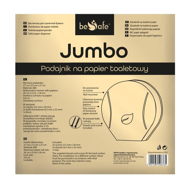 Podajnik na papier toaletowy Jumbo Sepio
