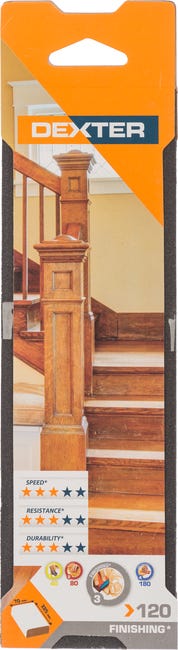Podkładka do szlifowania P120 CZTEROSTRONNA 225 x 70 mm DEXTER