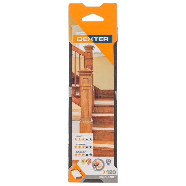 Podkładka do szlifowania P120 CZTEROSTRONNA 225 x 70 mm DEXTER