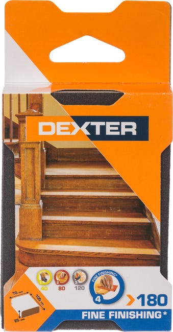 Podkładka do szlifowania P180 CZTEROSTRONNA 100 x 70 mm DEXTER