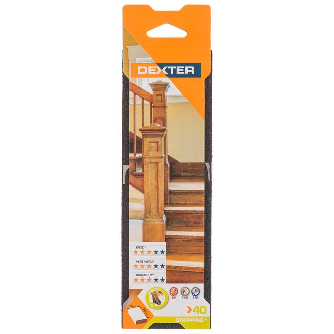 Podkładka do szlifowania P40 CZTEROSTRONNA 225 x 70 mm DEXTER