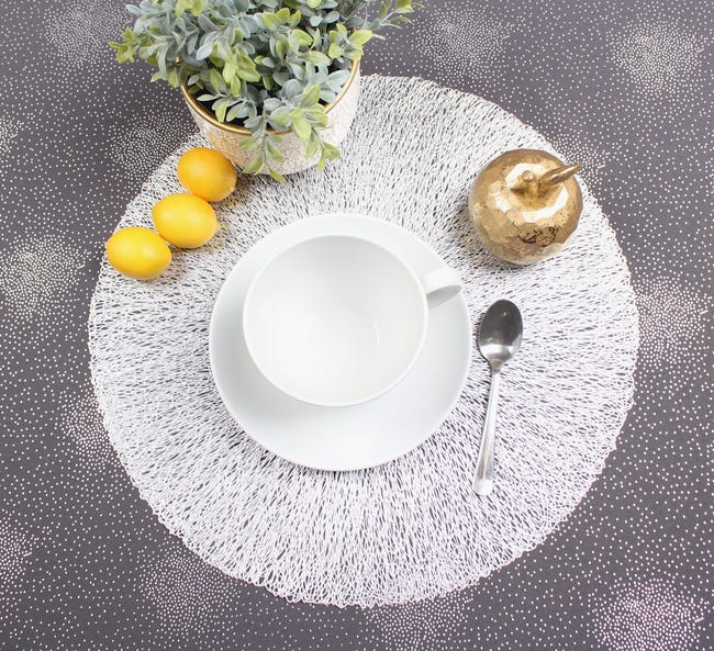 Podkładka na stół Bolide okrągła śr. 38 cm srebrna