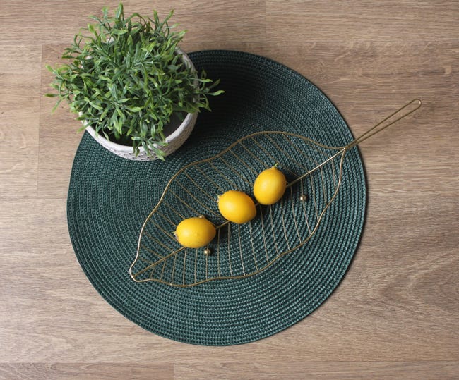 Podkładka na stół Splot okrągła śr. 38 cm zielona