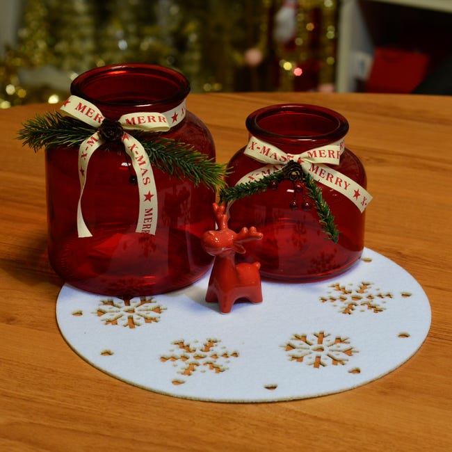 Podkładka świąteczna gwiazdki okrągła śr. 30 cm biała