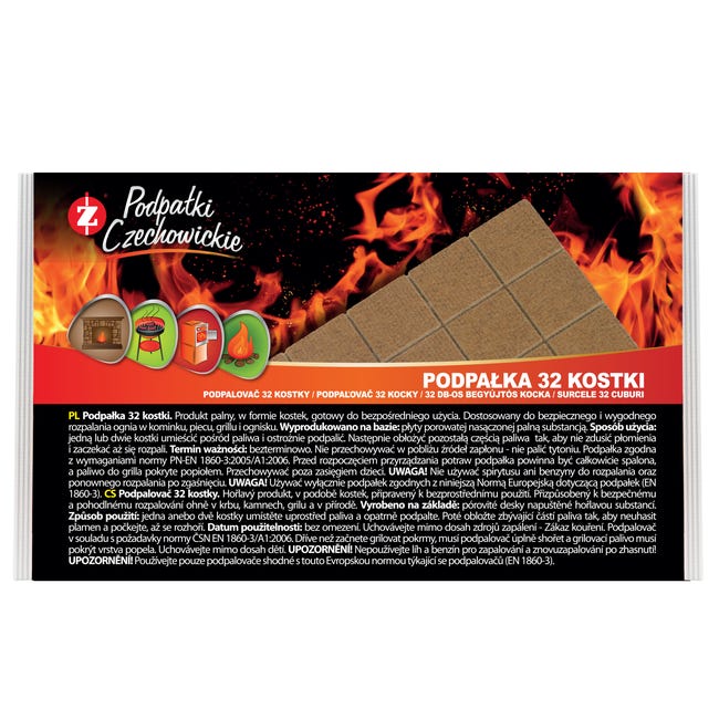 Podpałka brązowa 32 kostki Podpałki Czechowickie