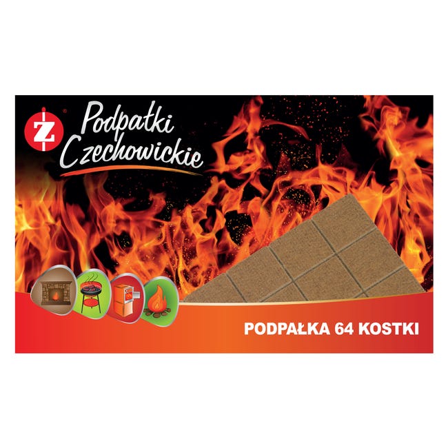 Podpałka brązowa 64 kostki Podpałki Czechowickie