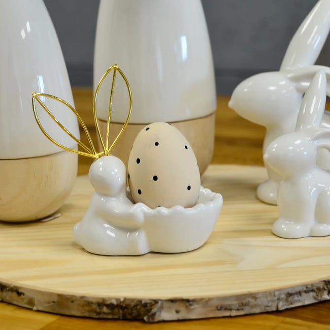 Podstawka pod jajko na miękko 10.5 cm biały ceramiczny